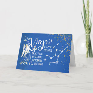 Zodiac Virgo Geburtstag mit Zeichenkonstellation Karte