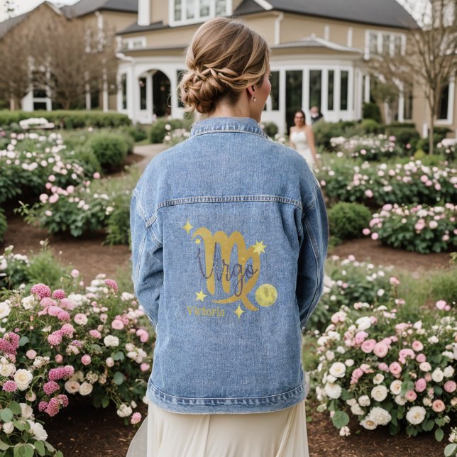 Zodiac Virgo Moderne Personnalisé Jean Denim (Mariage Retour)