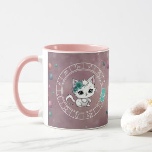 Zodiac virgo Niedlich Cat Wheel Planet Astrologie Tasse