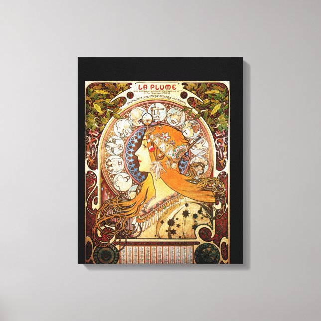 Zodiac von Alphonse Mucha Leinwanddruck (Vorderseite)
