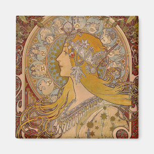 Zodiac von Mucha Magnet