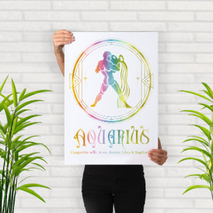 Zodiac Wassermann-Kompatibilitätsdesign Poster