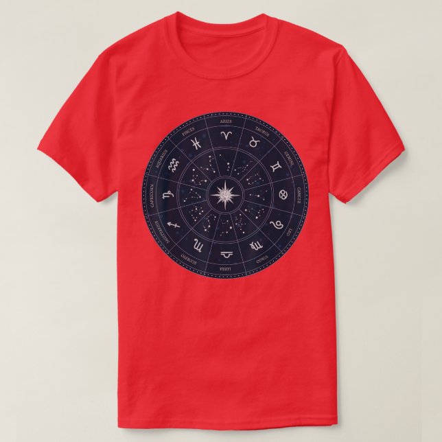 Zodiac Wheel Ehefrau Zodiac Horoskop Astrologie 27 T-Shirt (Design vorne)