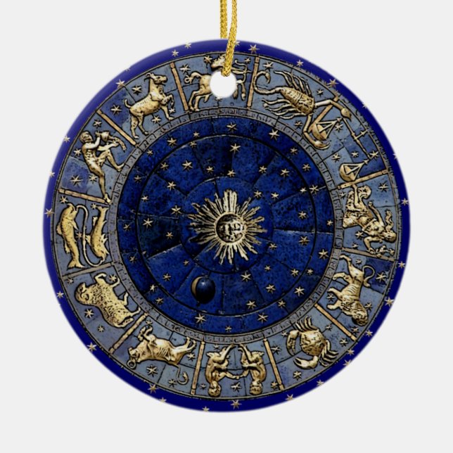Zodiac Wheel Keramik Ornament (Vorne)