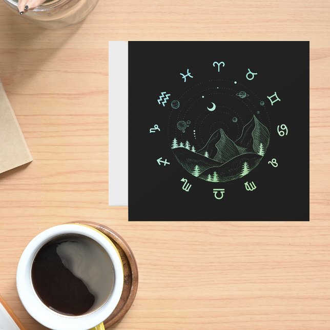 Zodiac Wheel Landschaft Square Gruß Karte (Von Creator hochgeladen)
