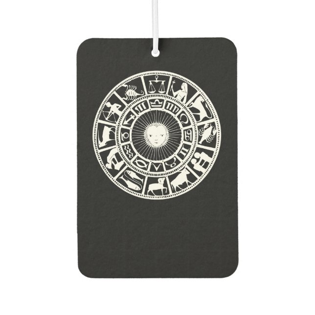 Zodiac Wheel mit Sun- und Astrologie-Symbolen Autolufterfrischer (Vorderseite)