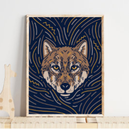 Zodiac Wolf Animal Print | Wolf Print Poster