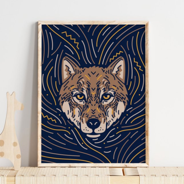 Zodiac Wolf Animal Print | Wolf Print Poster (Von Creator hochgeladen)