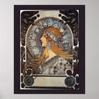 Zodiac Women by Alphonse Mucha - Vintage Kunst