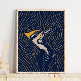 Zodiac Woodpecker Animal Print | Woodpecker Print Poster