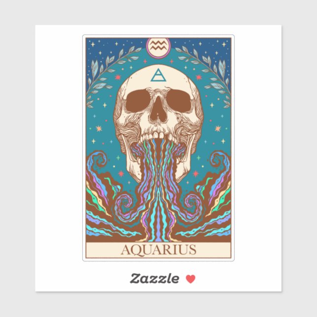 Zodiac-Zeichen Aquarius-Tarot-Kartenaufkleber Aufkleber (Blatt)