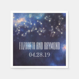 Zodiac-Zeichen | Constellation Starry Night Weddin Serviette