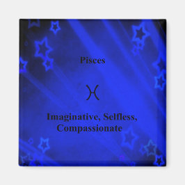 Zodiac-Zeichen: Fische, 2 Zoll, Square Magnet