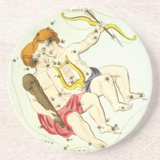Zodiac-Zeichen: Gemini Getränkeuntersetzer (Vorne)
