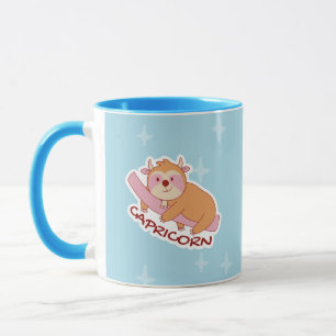 ZODIAC-ZEICHEN MIT SLOTHEN UND KAFFEE-CAPRICORN TASSE