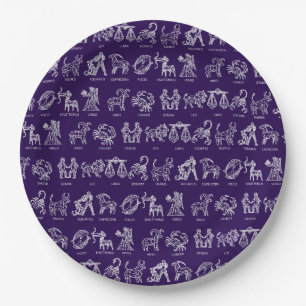 Zodiac-Zeichen-Papierplatte(Lila) Pappteller