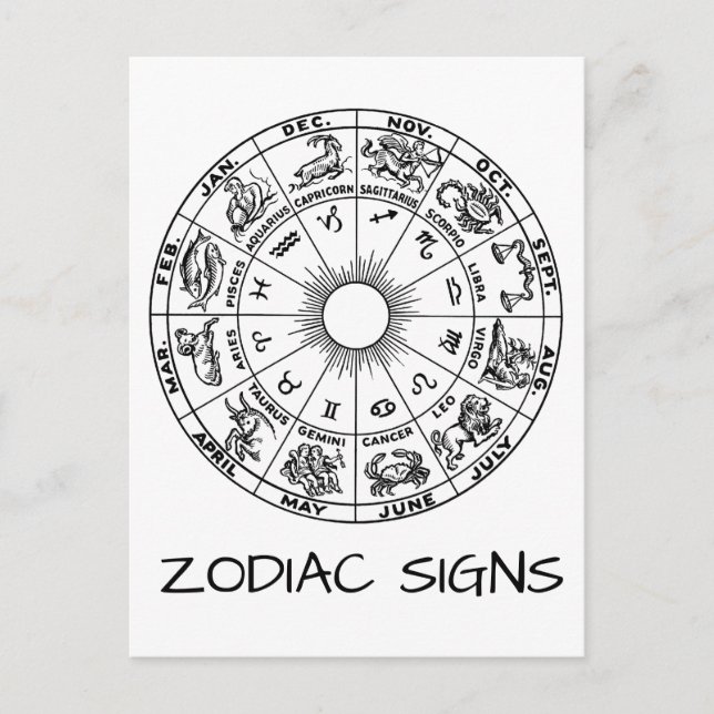 Zodiac-Zeichen Postkarte (Vorderseite)