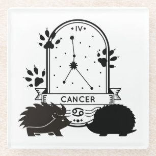 Zodiac-Zeichen und Matching-Haustiere. Krebs - Ige Glasuntersetzer