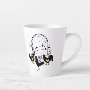 Zodiac-Zeichen und Matching-Haustiere. Leo - Huhn. Milchtasse