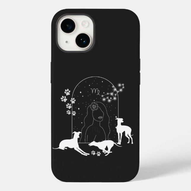 Zodiac-Zeichen und Matching-Tiere.Virgo - Greyhoun Case-Mate iPhone 14 Hülle (Rückseite)