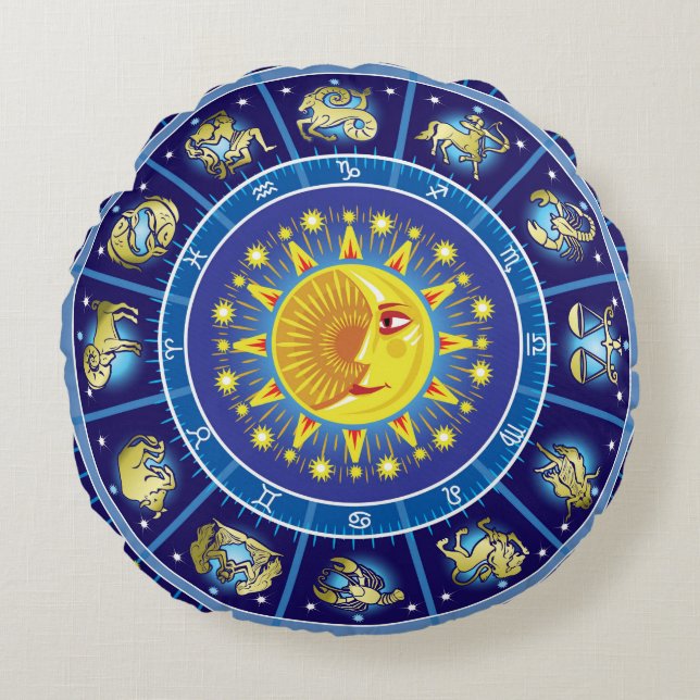 Zodiacs Rundes Kissen (Vorderseite)