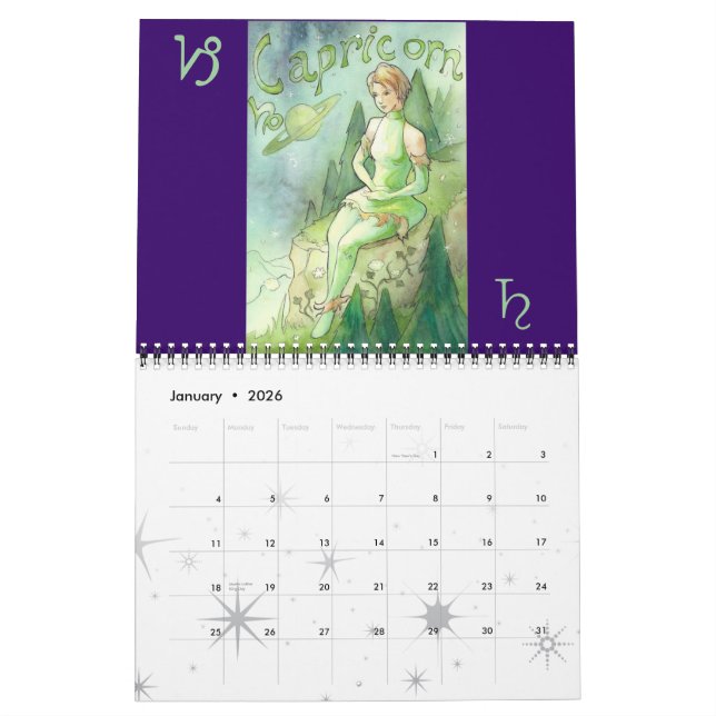Zodiakalender 2 kalender (Jan 2026)