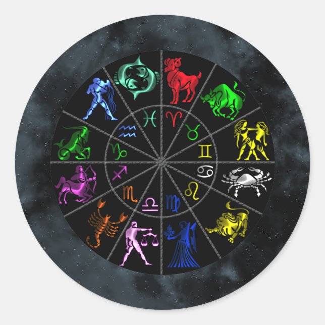 Zodiakarden Runder Aufkleber (Vorderseite)