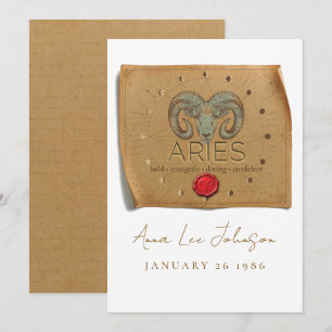 ZODIAQUE - Bélier - Carte d'anniversaire personnal