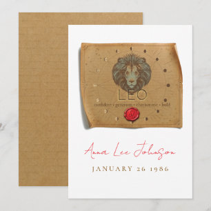 ZODIAQUE - Lion - Carte d'anniversaire personnalis