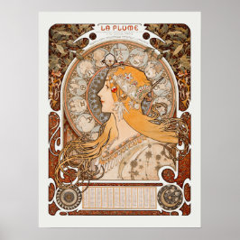 Zodiaque oder La Plume Alphonse Mucha Art Nouveau Poster