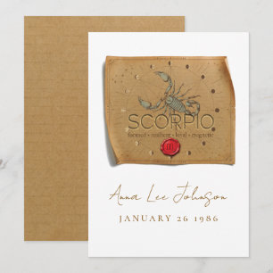 ZODIAQUE - Scorpion - Carte de Bonne Anniversaire