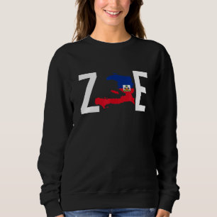 Zoe Life Lips Haitian Pride Perfect Haiti Flaggent Sweatshirt