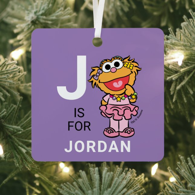 Zoe | Personalisierter Name mit Foto Ornament Aus Metall (InSitu)