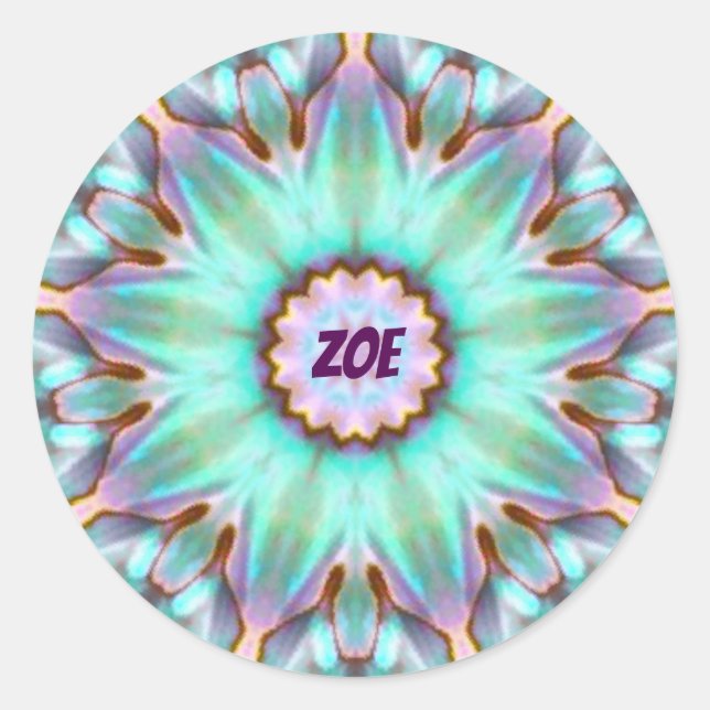 ZOE ~ Sticker Paua Shell personnalisé Fractal ~ (Devant)