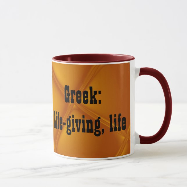 Zoebedeutungs-und -namen-Ursprungs-Tasse Tasse (Rechts)