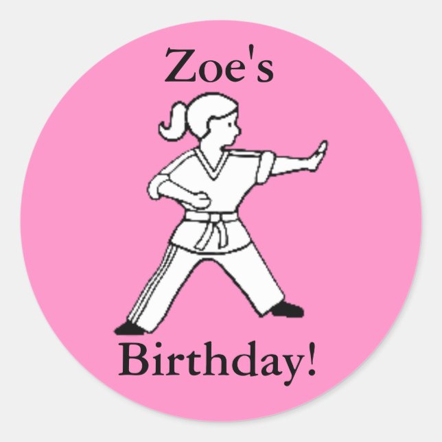 Zoe's Birthday Karate stickers (Devant)