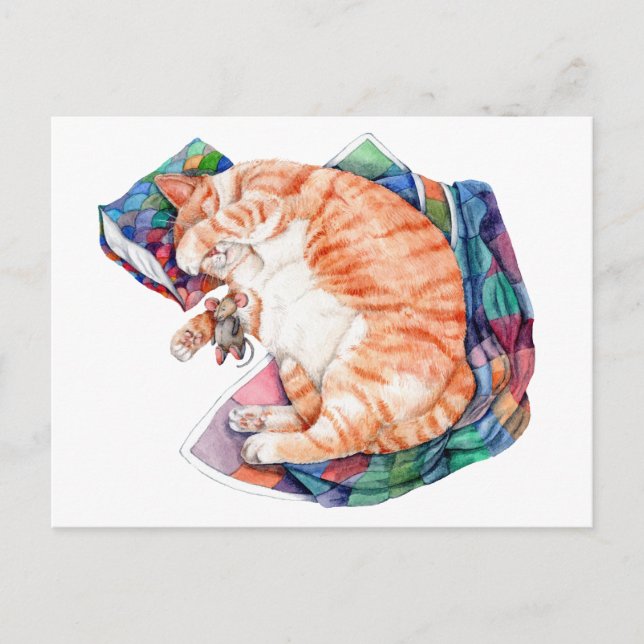 Zoe's Winter Nickerchen Postkarte (Vorderseite)