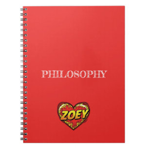 Zoey Heart Red Notizblock