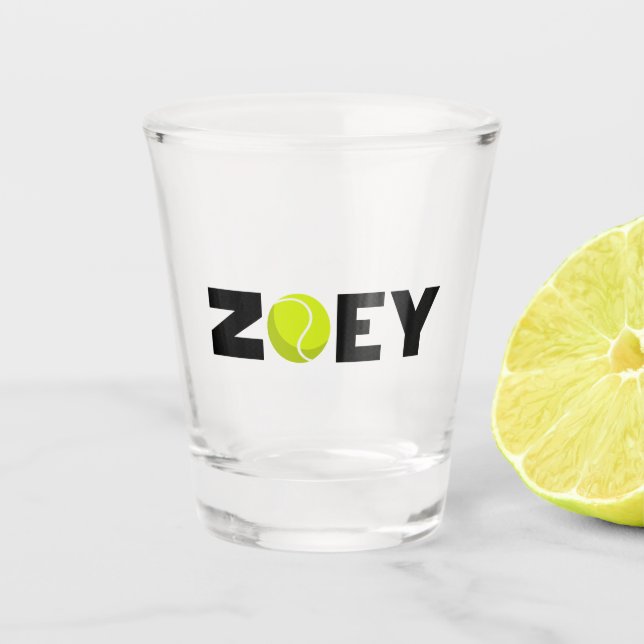Zoey Tennis Schnapsglas (Vorderseite)