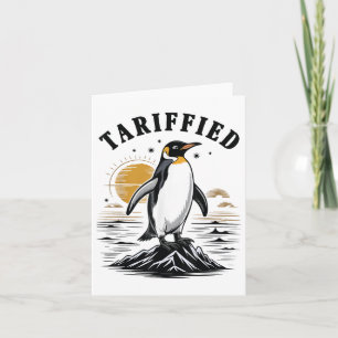Zögerlich verschobener Pinguin Politischer Humor Karte