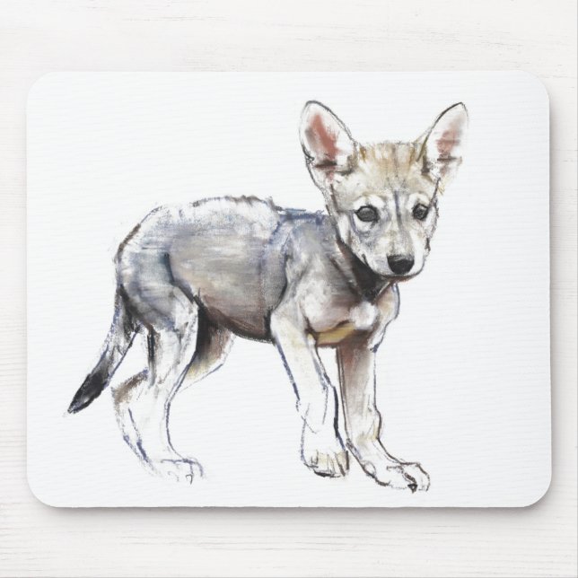 Zögernarabischer Wolf-Welpe 2009 Mousepad (Vorne)