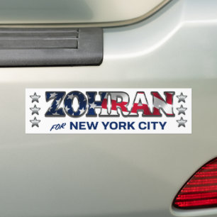 Zohran Mamdani NYC Amerikanische Flagge 2025 Autoaufkleber
