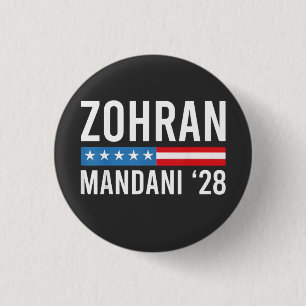 Zohran Mamdani NYC Bürgermeister Kandidat USA Flag Button