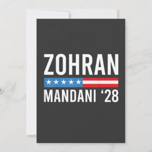 Zohran Mamdani NYC Bürgermeister Kandidat USA Flag Mitteilungskarte