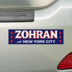 Zohran Mamdani NYC Rot Weiß Blau 2025 Autoaufkleber