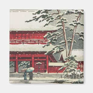 Zojoji-Tempel Hasui Kawase shin hanga Landschaftsk Magnet