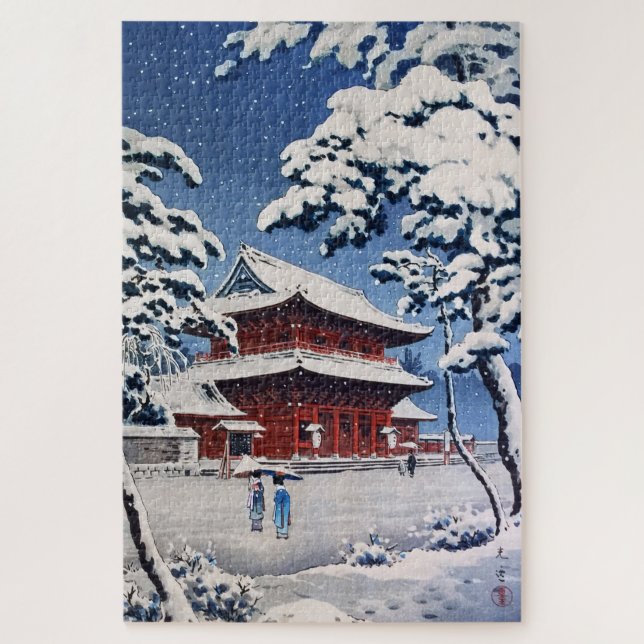 Zojoji Temple in Snow von Tsuchiya Koitsu (Vertikal)