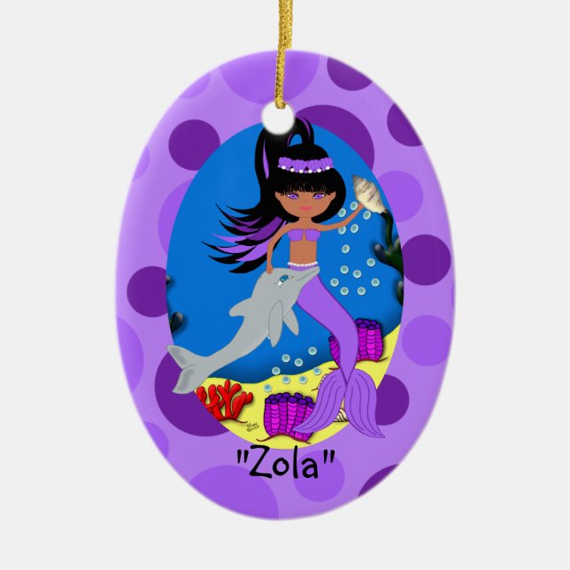 Zola Lila Mermaid Ornament (Vorne)