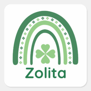 Zolita Name Clover Boho Regenbogen Quadratischer Aufkleber