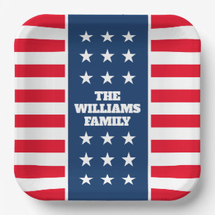 Zoll 4. Juli Party US Flagge Patriot Pappteller